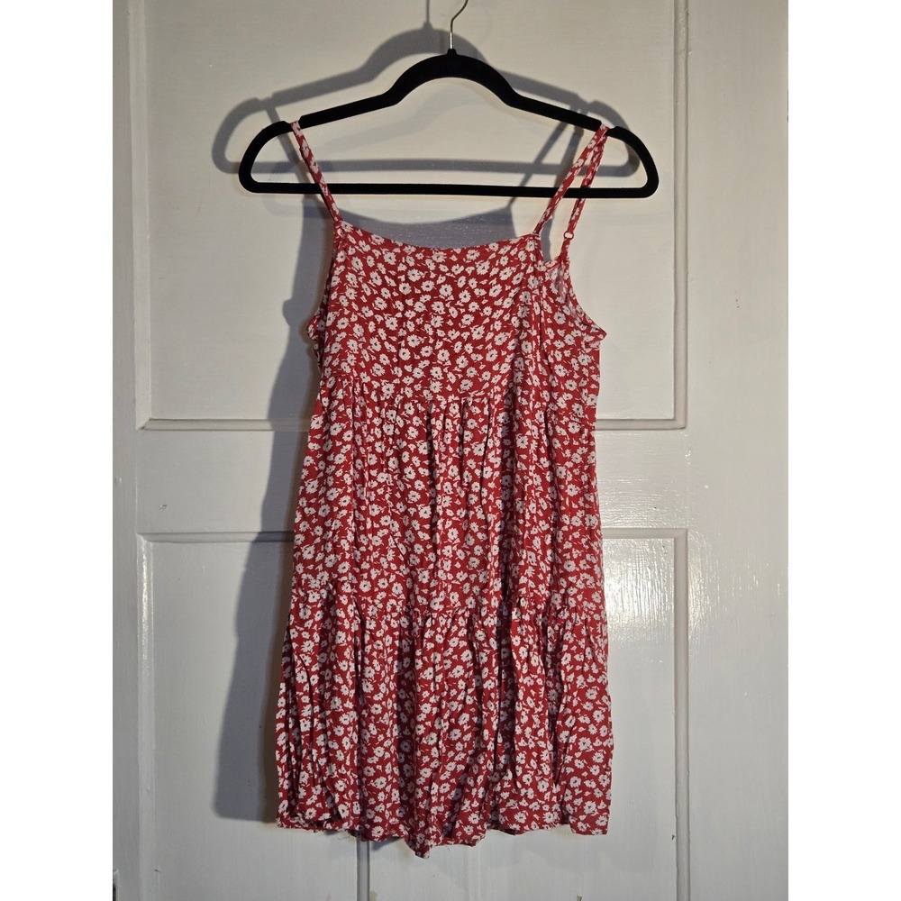 American Eagle Red Floral Babydoll Mini Dress Adjustable Straps Small